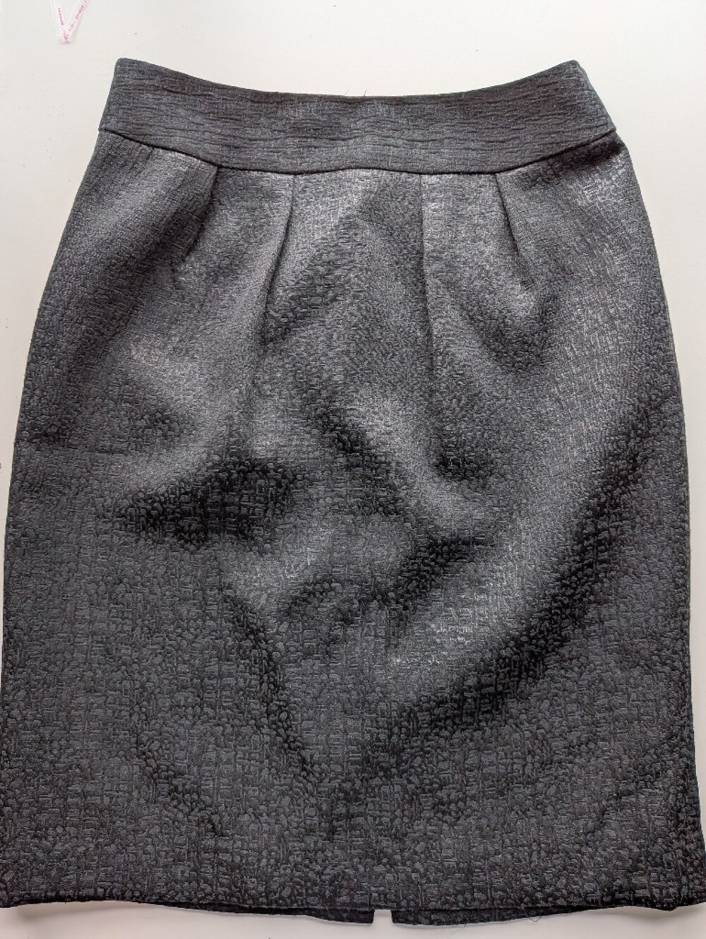 Banana Republic Metallic Charcoal Textured Jacquard Pencil Skirt Size 2